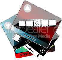 Blank film strip on digital media player set