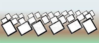 Set of blank generic tablet pc