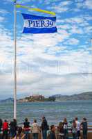 Famous pier 39 with view to Alcatraz island