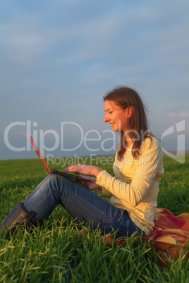 teen girl with a laptop