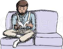 Boy Reading a Book