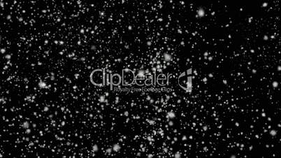 Glittering Snow / Black Background - Snow / Christmas Seamless Video Loop
