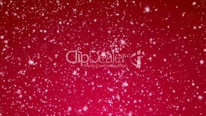 Glittering Snow / Red Background - Snow / Christmas Seamless Video Loop
