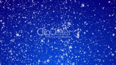 Glittering Snow / Blue Background - Snow / Christmas Seamless Video Loop