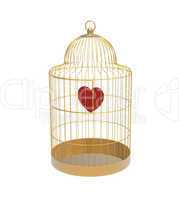 bird cage with heart