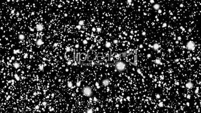 Snowflakes Approaching - Black Background - Snow / Christmas Seamless Video Loop