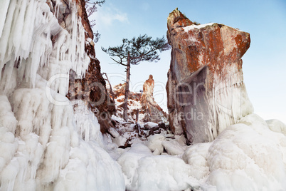 Rocks and icicles