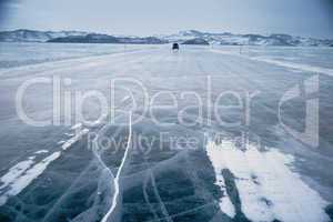Winter ice road