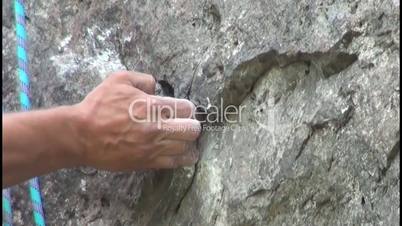 hard climber hand in the flour