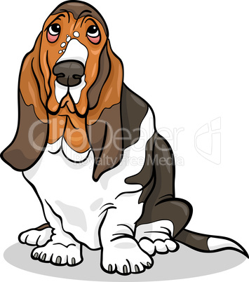 basset hound dog cartoon illustration