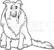 collie dog cartoon for coloring book
