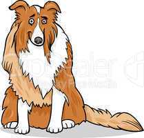 collie purebred dog cartoon illustration