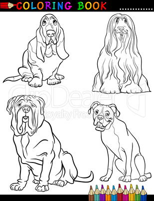 Cartoon purebred Dogs Coloring Page