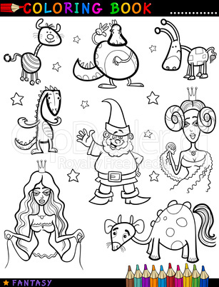 Fantasy Characters for coloring book