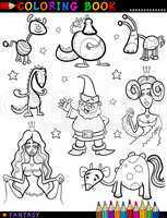 Fantasy Characters for coloring book
