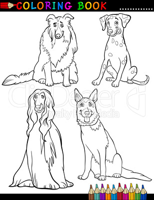 Cartoon purebred Dogs Coloring Page