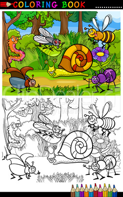 cartoon insects or bugs for coloring book