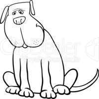 funny big dog cartoon for coloring book
