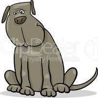 funny big gray dog cartoon illustration