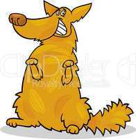 happy yellow shaggy standing dog