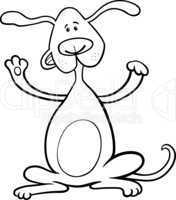 happy playful dog cartoon for coloring book
