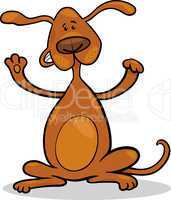 happy playful standing dog cartoon