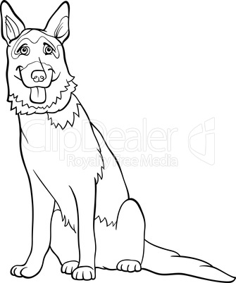 german shepherd dog cartoon for coloring