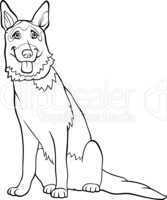 german shepherd dog cartoon for coloring