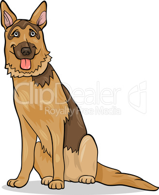 german shepherd dog cartoon illustration