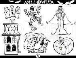 Halloween Cartoon Themes for Coloring Book