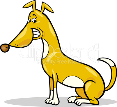 happy sitting dog cartoon illustration