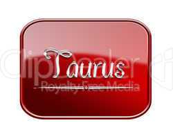 Cancer zodiac icon red glossy, isolated on white background