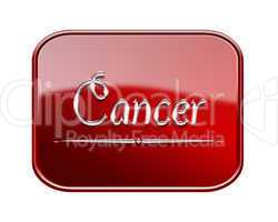 Cancer zodiac icon red glossy, isolated on white background