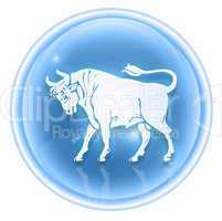 Taurus zodiac icon ice, isolated on white background.