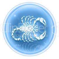 Scorpio zodiac icon ice, isolated on white background.