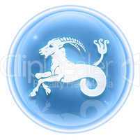 Capricorn zodiac icon ice, isolated on white background.