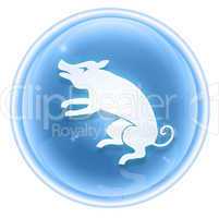 Pig Zodiac icon blue, isolated on white background.