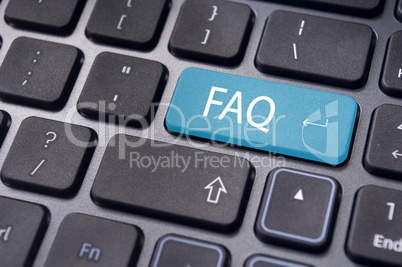 faq concepts, messages on keyboard enter key