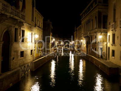Night photograph of Venice, Italy