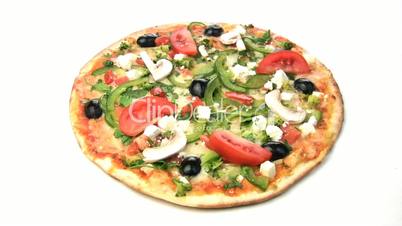 Vegetarian pizza rotate