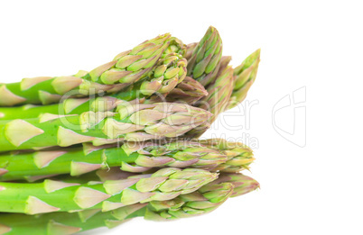 fresh green asparagus bunch isolated on white background