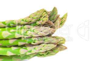 fresh green asparagus bunch isolated on white background