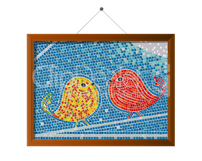 mosaic tile birds