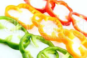 slices of colorful sweet bell pepper
