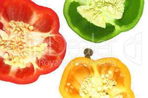 Parts of colorful sweet bell pepper