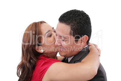 Young woman kissing her Boyfriend