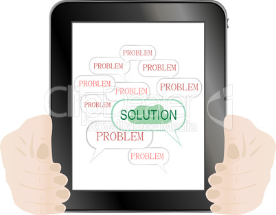 The word solutions in tablet pc