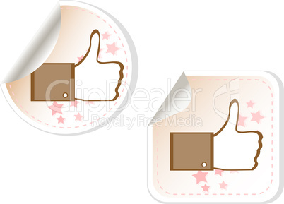Thumbs up button - like button stickers set