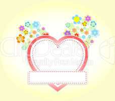 floral heart wedding or valentine invitation card