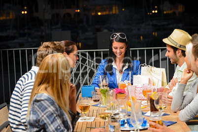 Friends celebrating outdoors birthday party